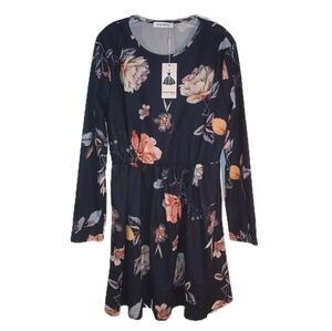 Women's Navy Floral Mini Dress